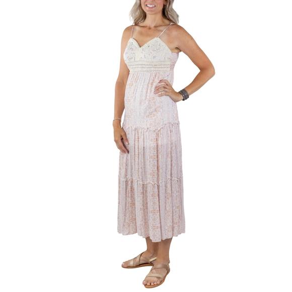 Timing Dresses New Timing Sienna Crochet Maxi Dress In Mauve Poshmark